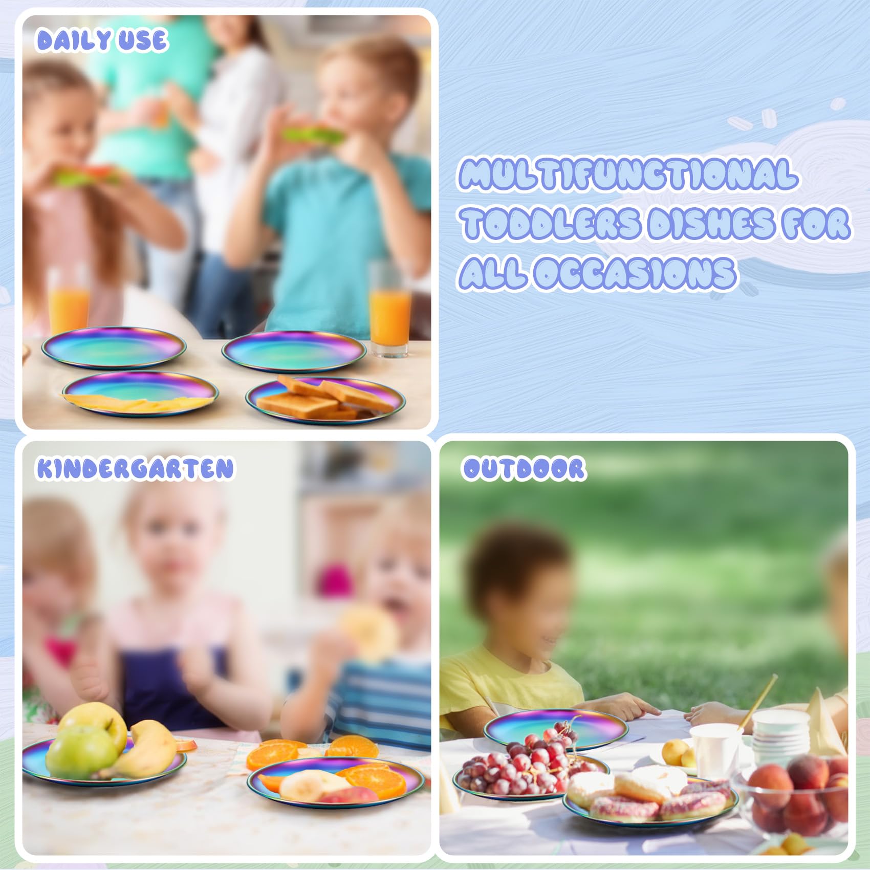 TeamFar matte finish surface with smooth edges for safe toddler dining