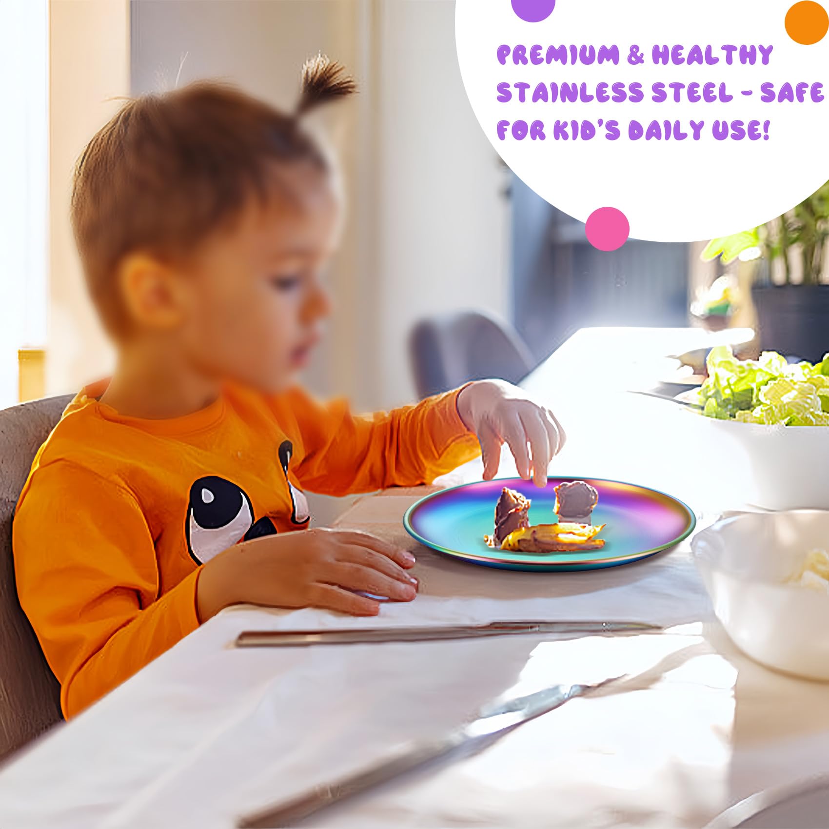 TeamFar Kids Plates ideal for camping and travel, lightweight and stackable.