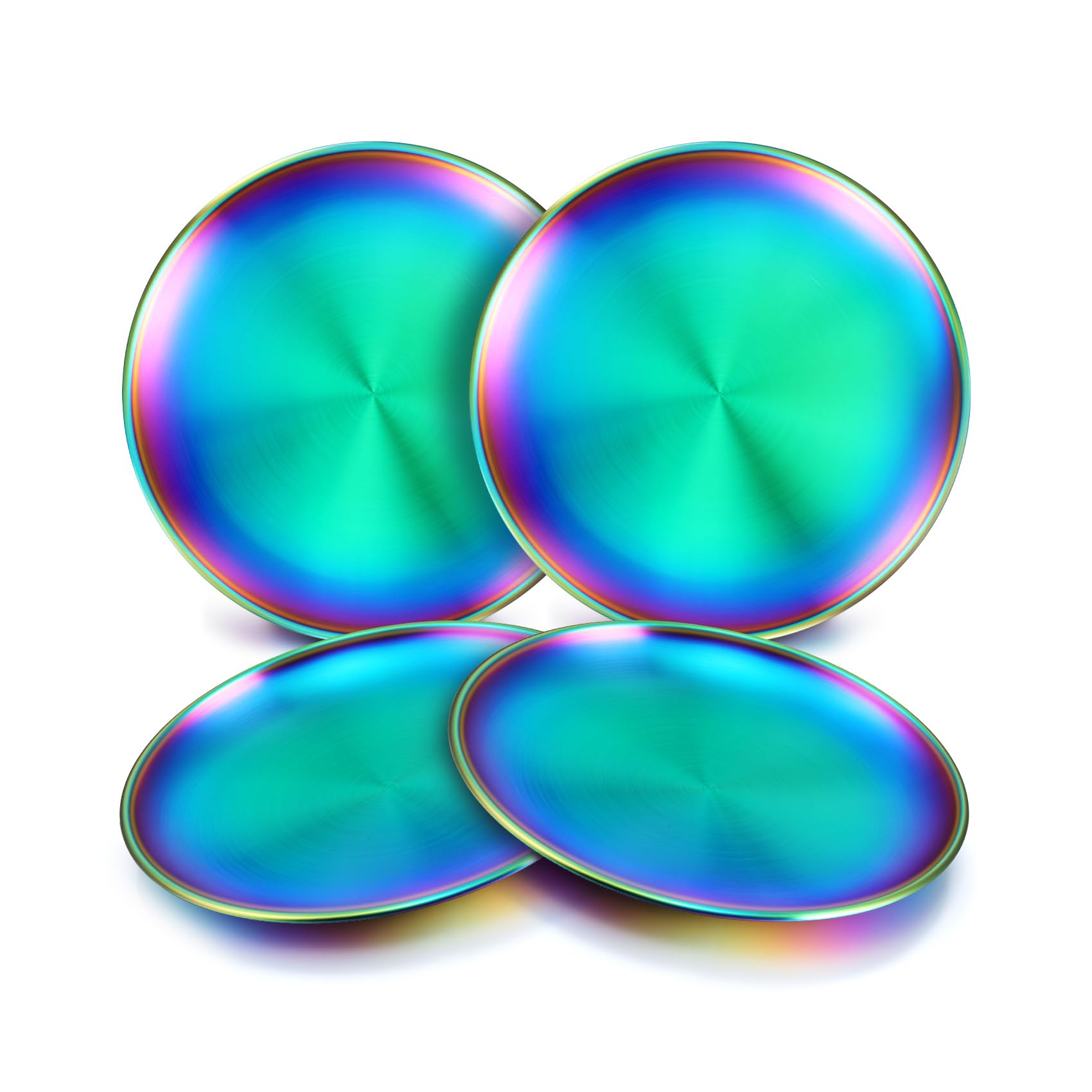 TeamFar Kids Plates rainbow finish for vibrant meals and easy cleaning