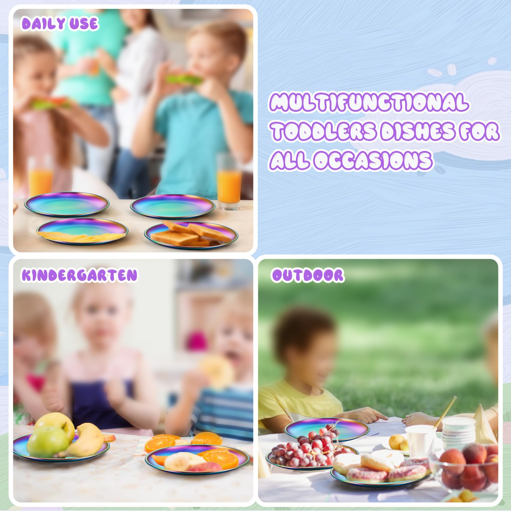 TeamFar Kids Plates resist rust and corrosion for long-lasting use.