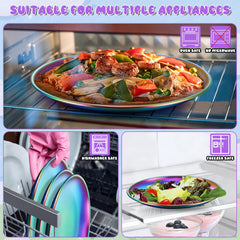 TeamFar Kids Plates smooth edges prevent skin irritation during meals.