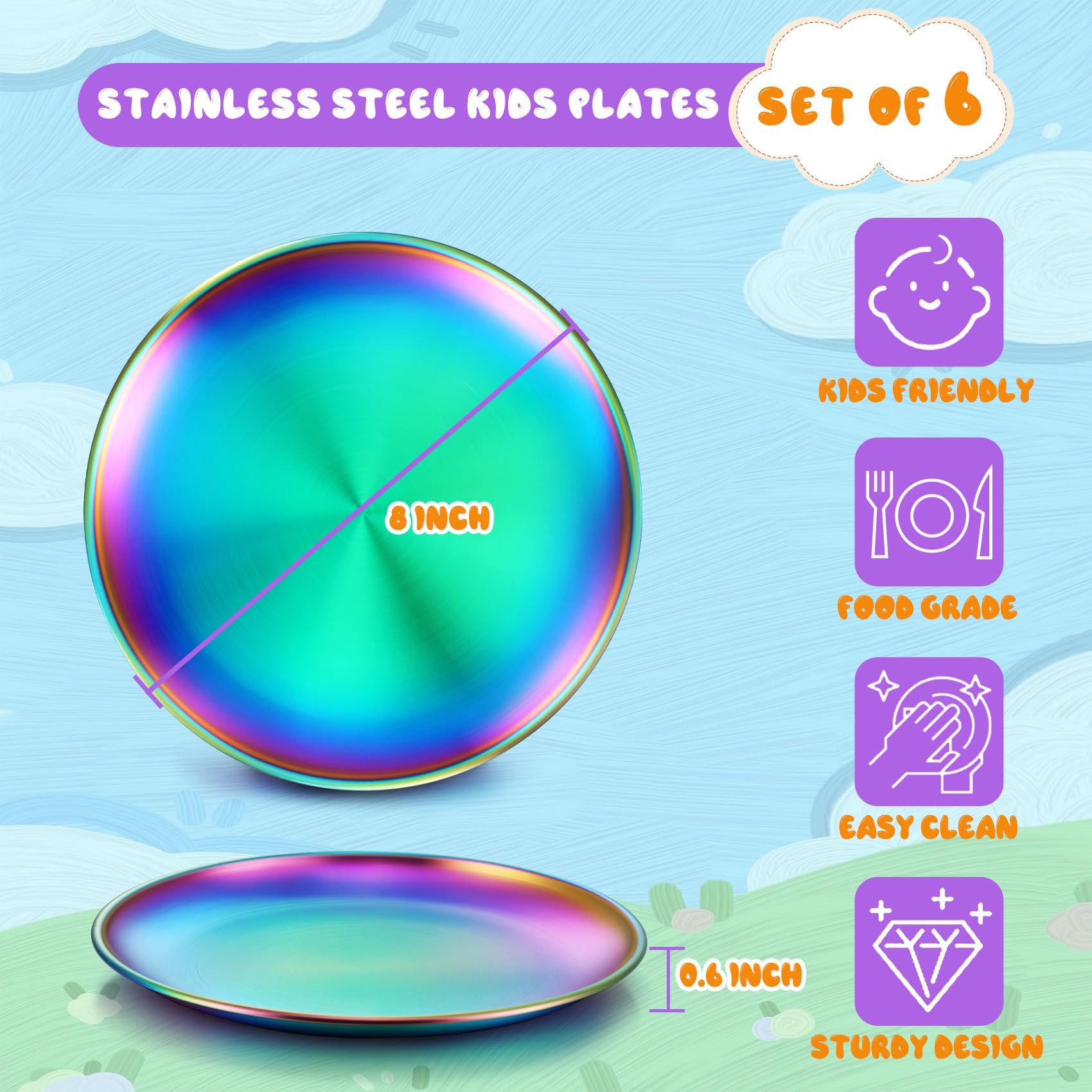 TeamFar Kids Plates unbreakable design reduces worry during drops and travel.