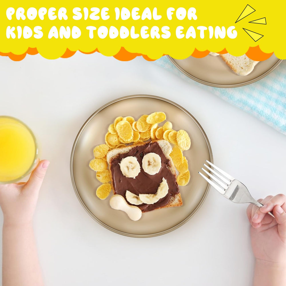 TeamFar unbreakable plates in gold—shatterproof reliability for busy households and outdoor picnics.