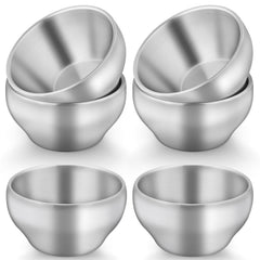 TeamFar six-pack stainless steel kids bowls on counter for meals