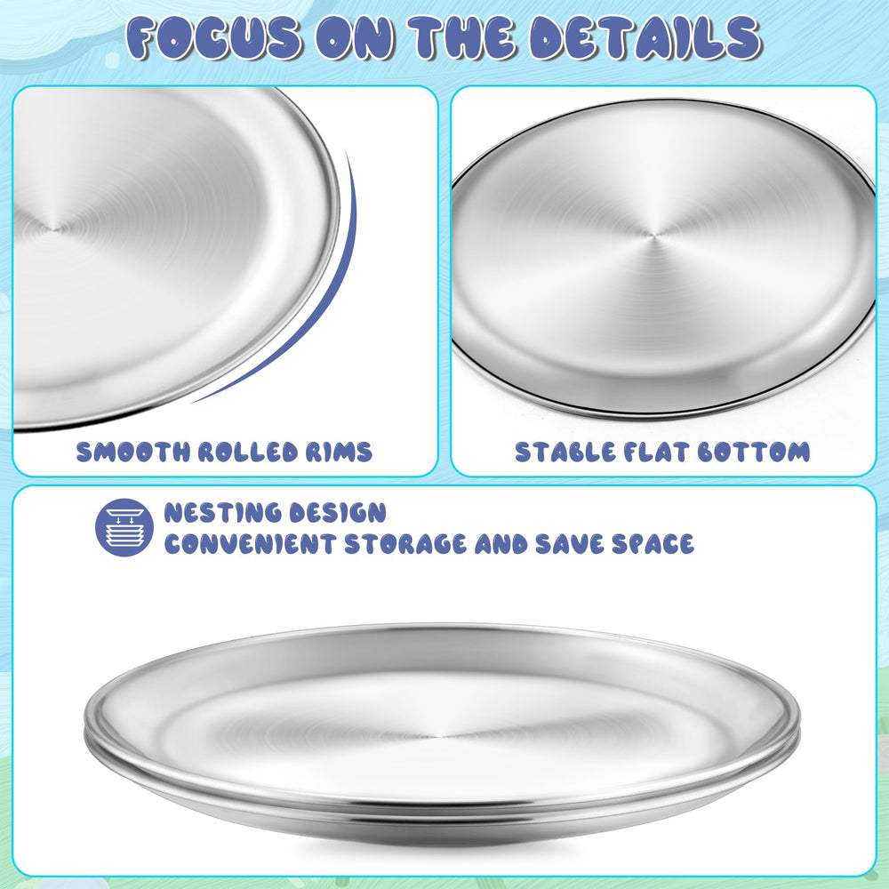 TeamFar stainless steel kids plates are dishwasher-safe for quick cleanup.