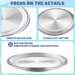 TeamFar stainless steel kids plates are dishwasher-safe for quick cleanup.