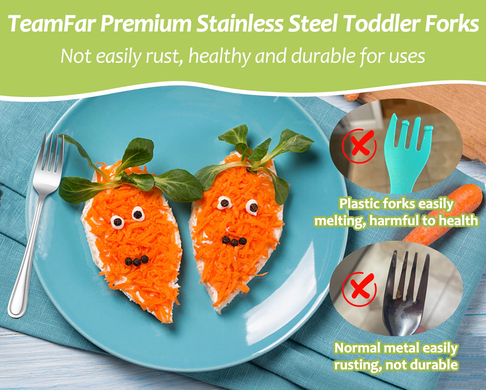 TeamFar small-size forks – ideal for little mouths and learning.
