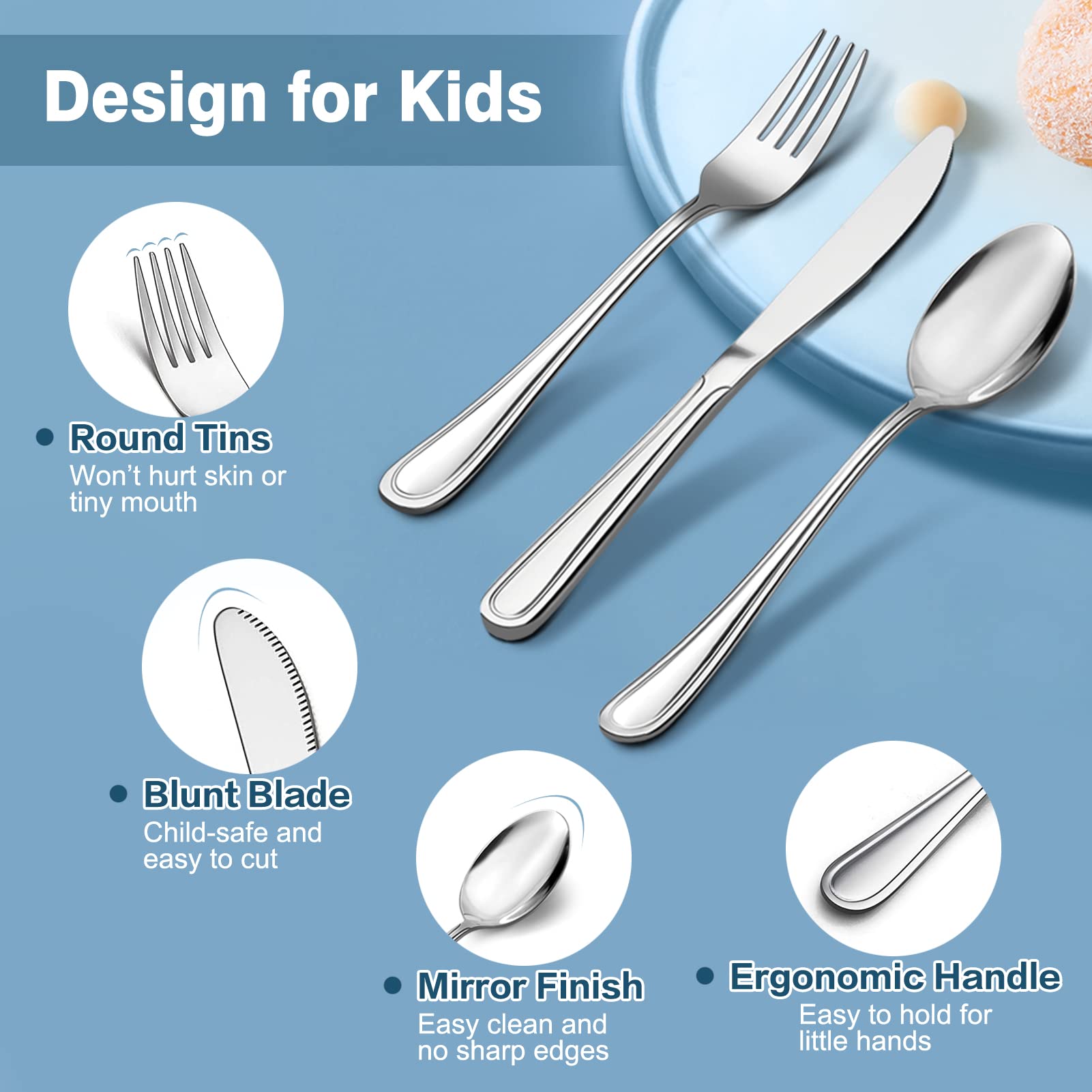TeamFar toddler-utensils fork short-tines promotes safe, controlled bites
