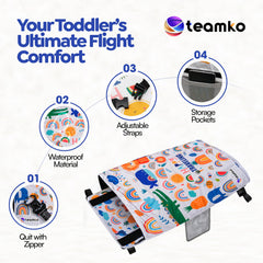 Teamko airplane bed quilt close-up showing soft, durable fabric.