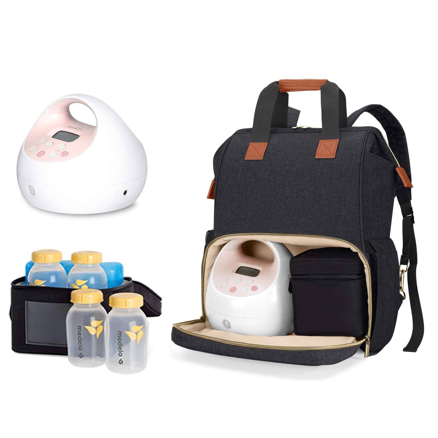 Teamoy bag interior layout with multiple pockets for pumps and accessories