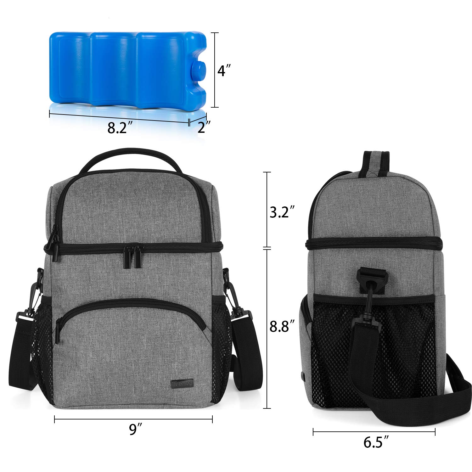 Teamoy cooler bag dimensions 12 by 9 by 6.5 inches