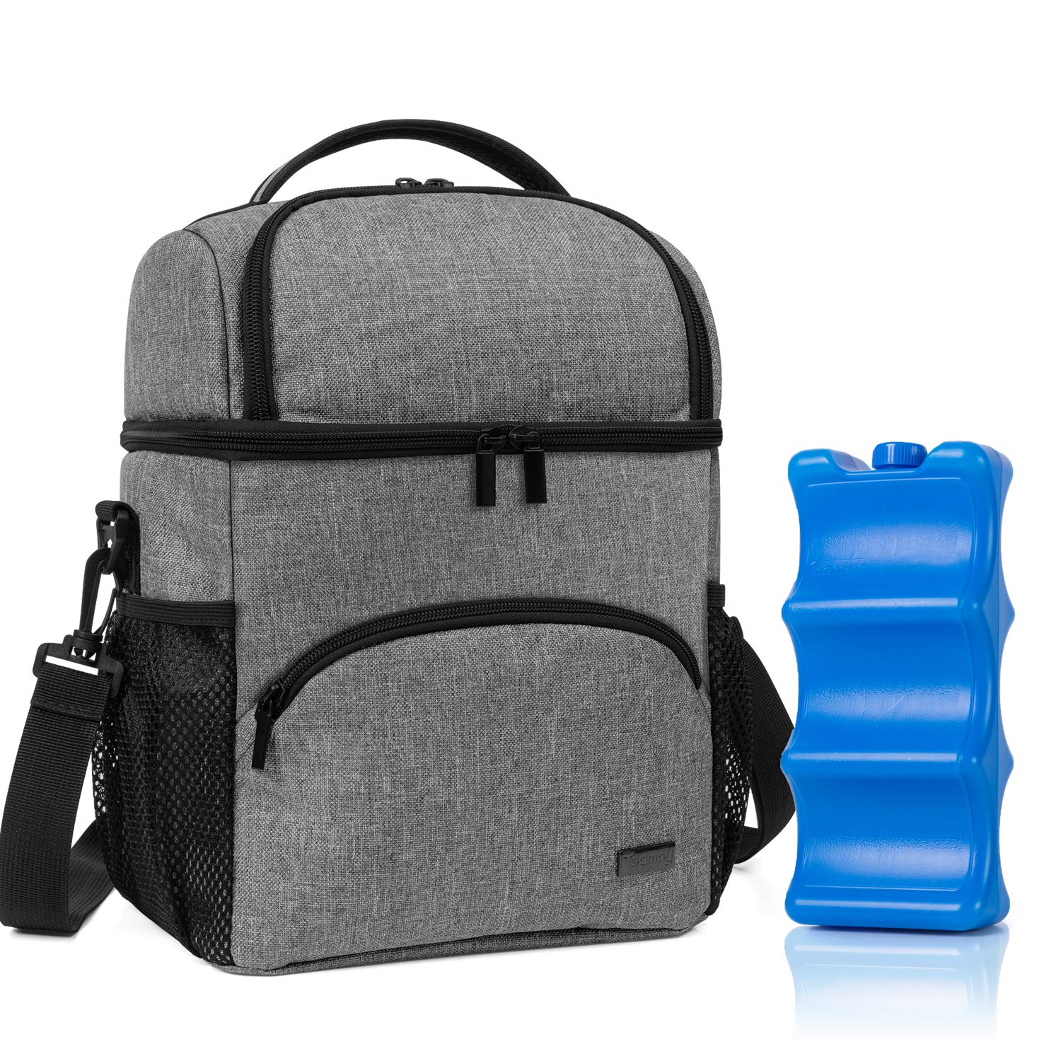 Teamoy breastmilk cooler bag front view showing bottle organization for daycare