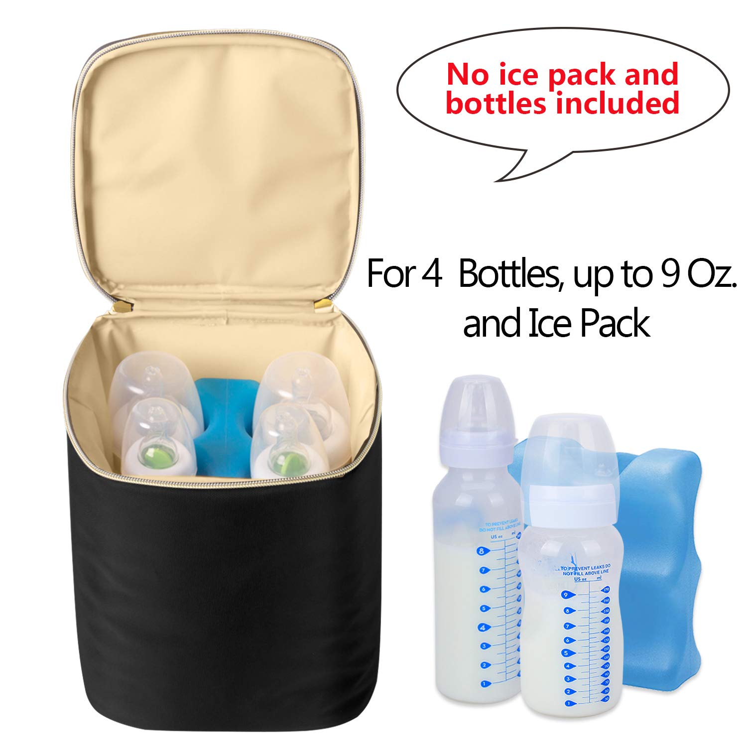 Teamoy breastmilk cooler bag inside shows leakproof lining to keep milk fresh.