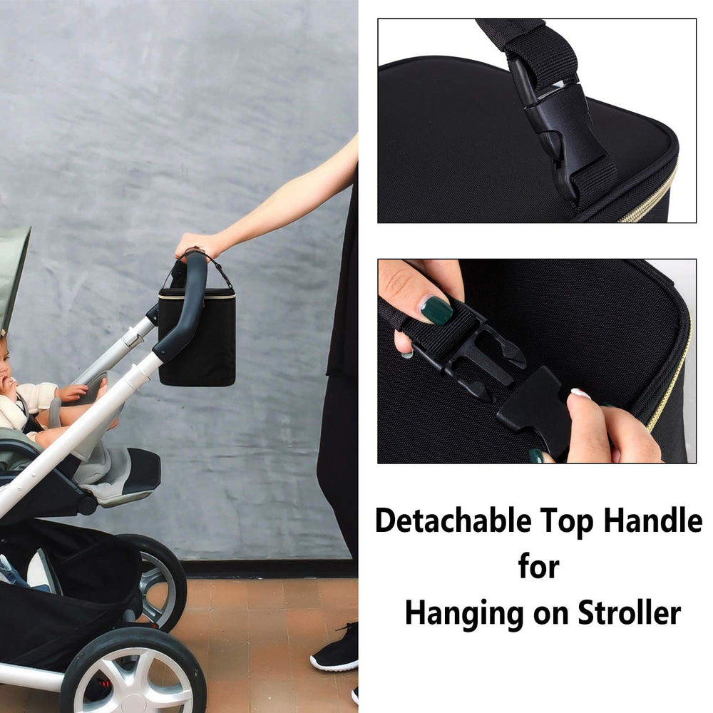 Teamoy breastmilk cooler bag zipper design demonstrates easy bottle loading.