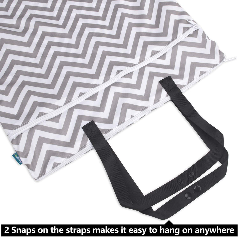 Teamoy double-compartments wet dry bag keeps wet and dry items separate for tidy packing.