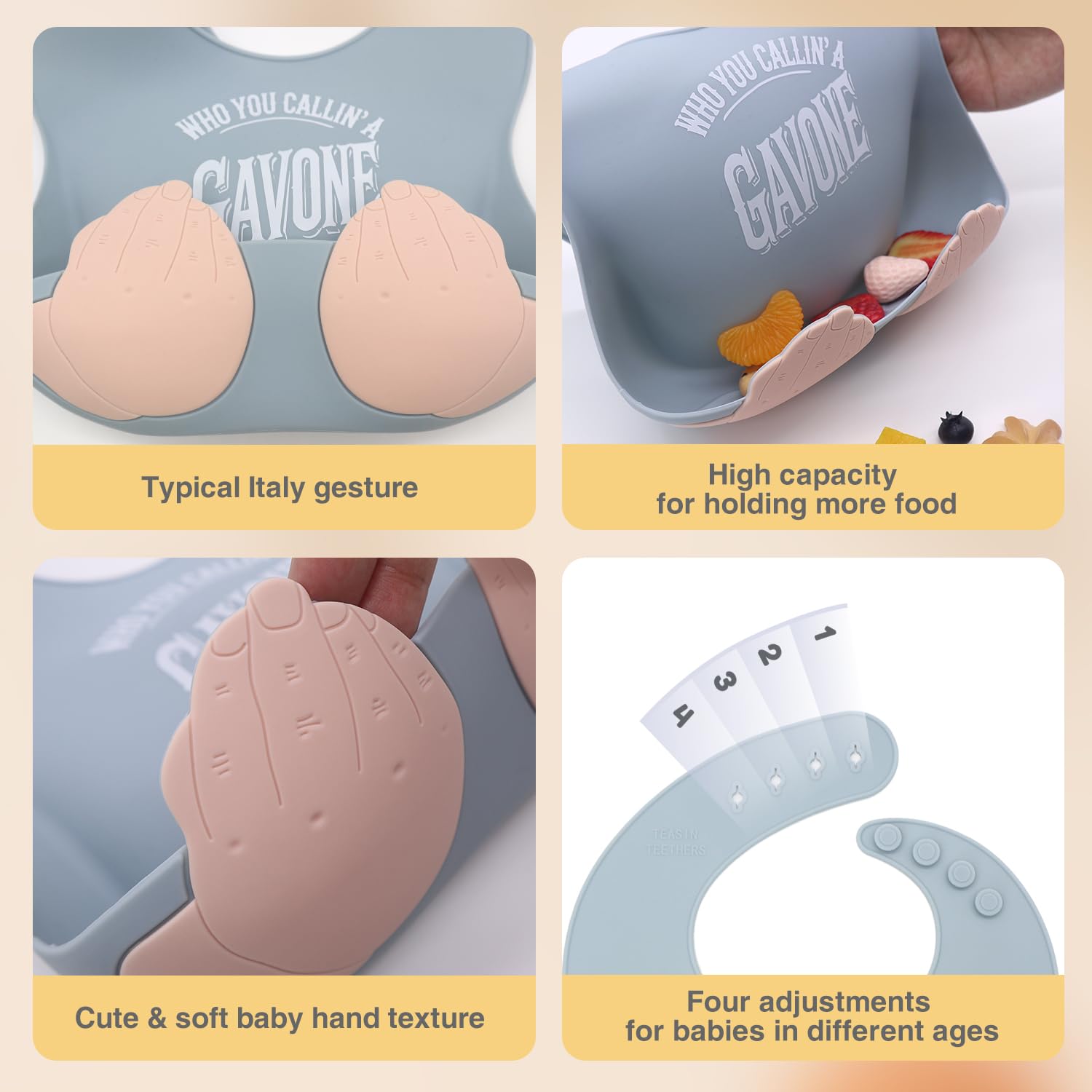 Teasin' Teethers adjustable-neck bib grows with your child