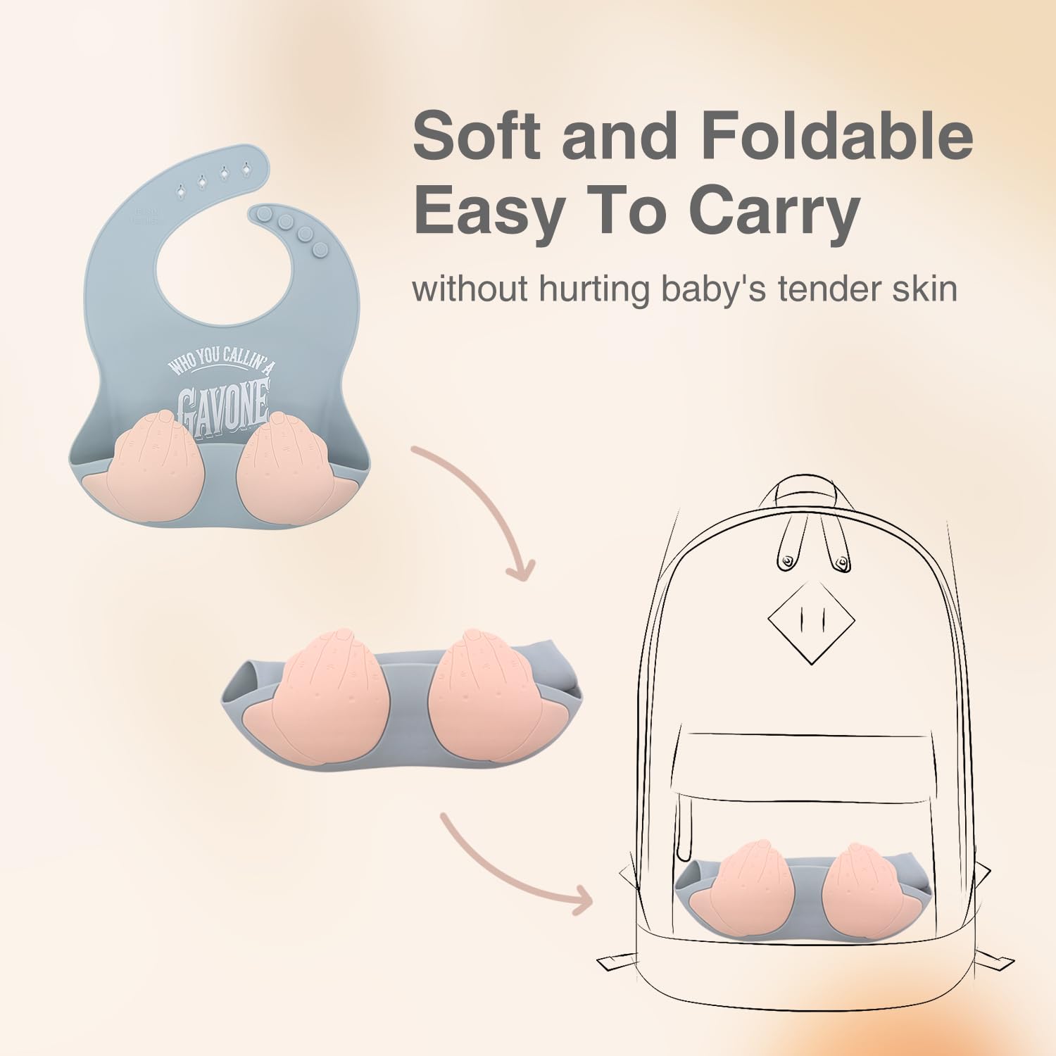 Teasin' Teethers stain-resistant material stays looking fresh after meals.