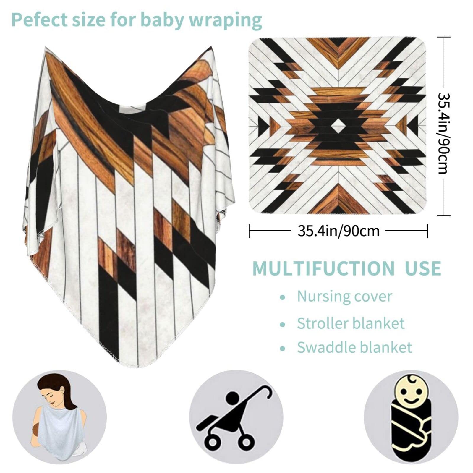 Tebjh swaddle pattern aztec detail adds style with lightweight warmth