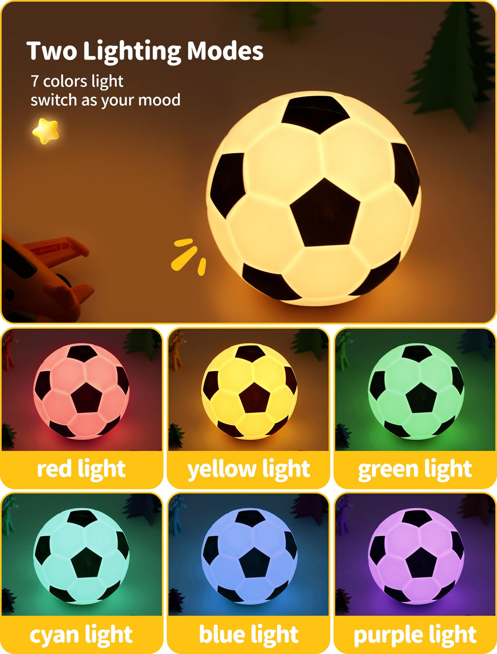 TechCharm Soccer Night Light USB-C charging port for easy recharging