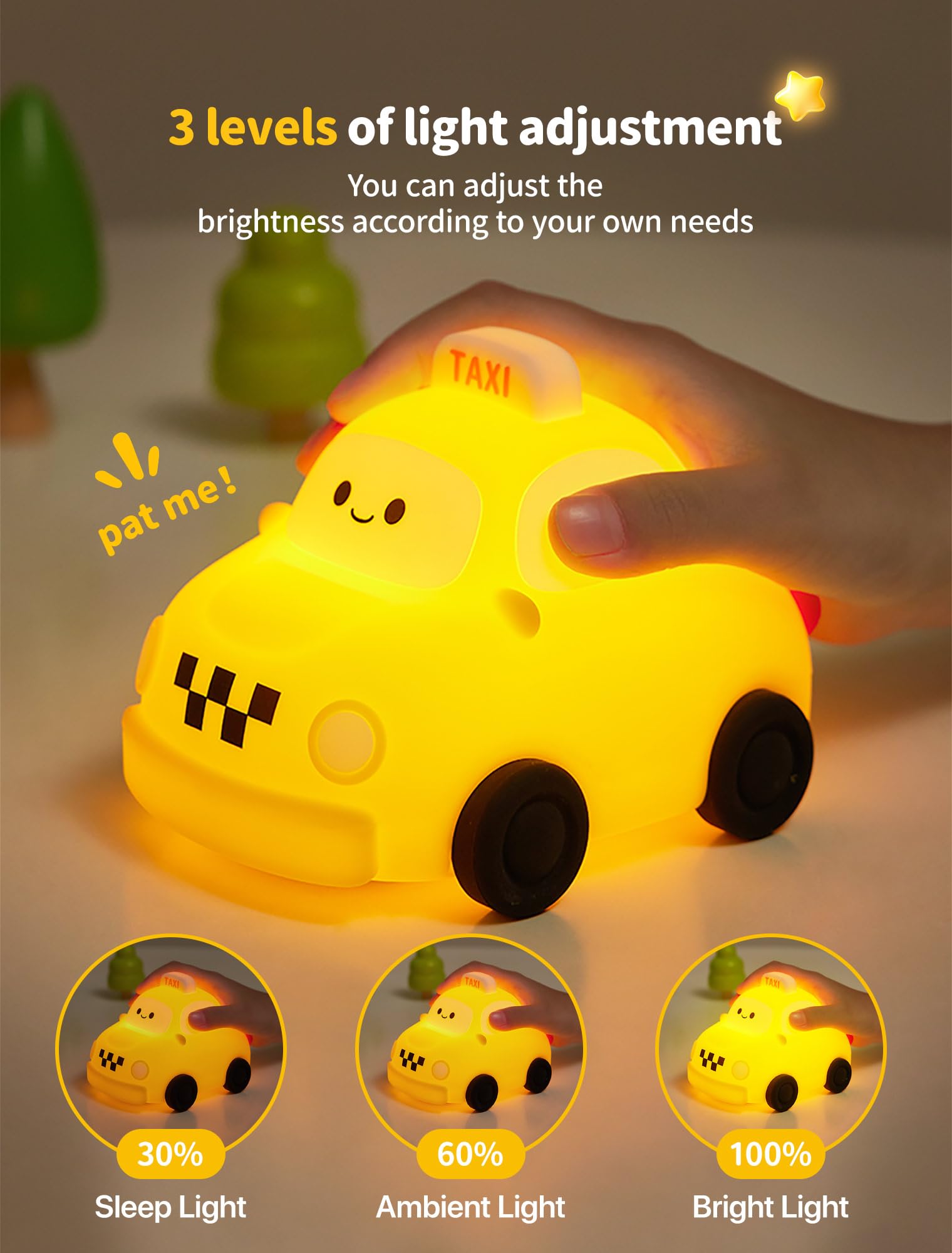 TechCharm night light touch control switches brightness across three levels.