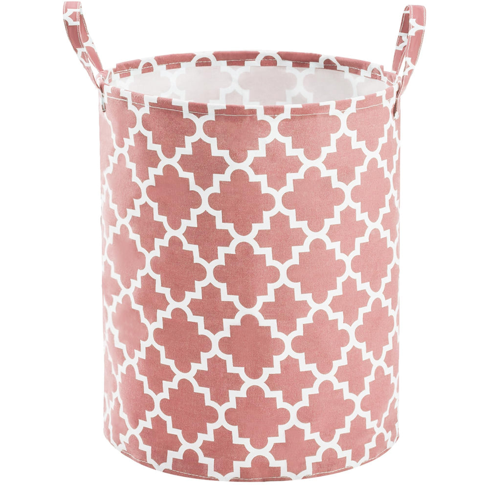 TECHMILLY 63L laundry basket pink lattice collapsible for easy storage
