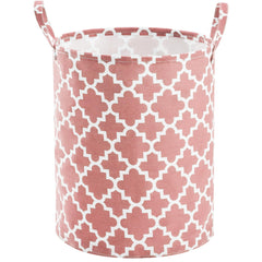 TECHMILLY 63L laundry basket pink lattice collapsible for easy storage