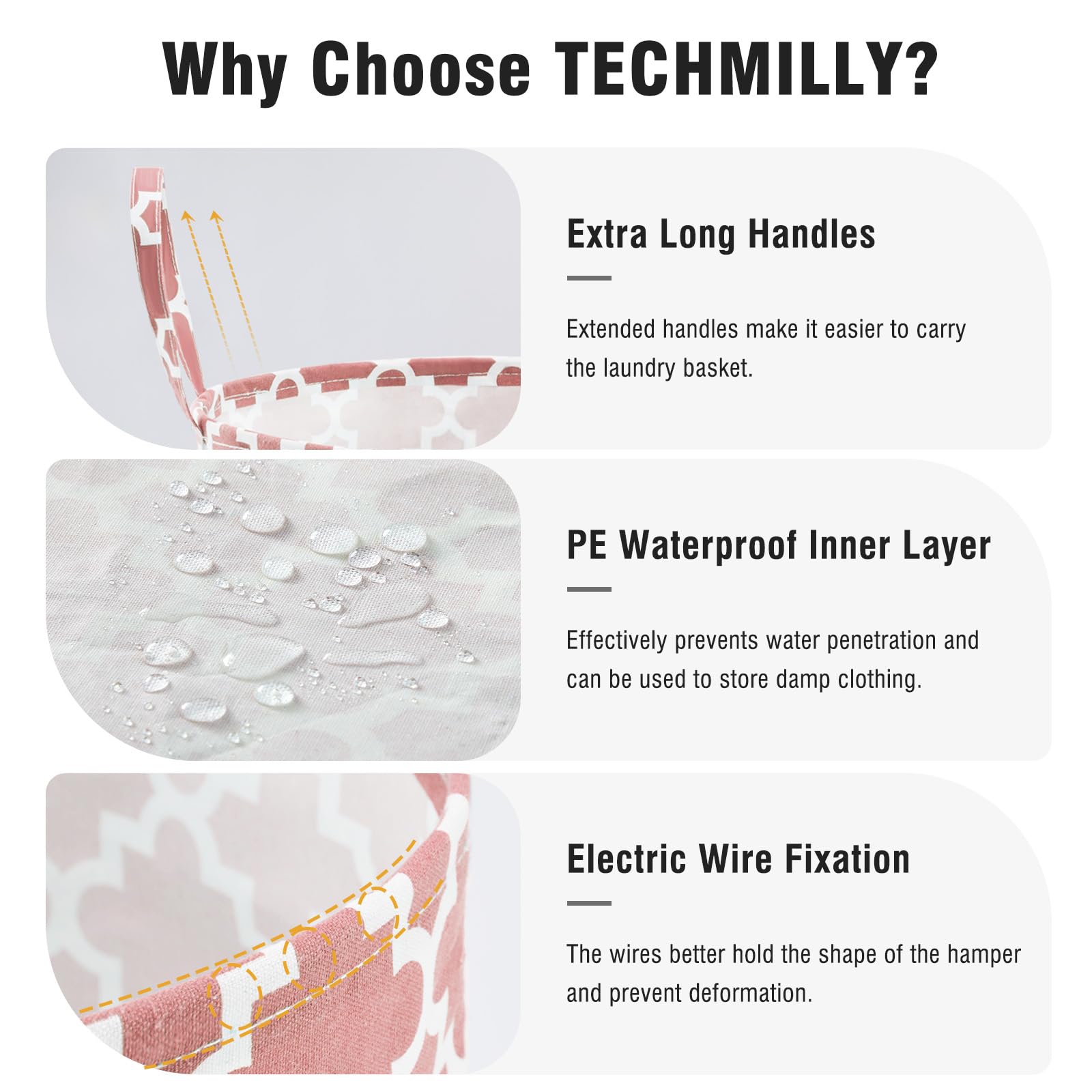 TECHMILLY 63L basket under-bed storage keeps laundry out of sight