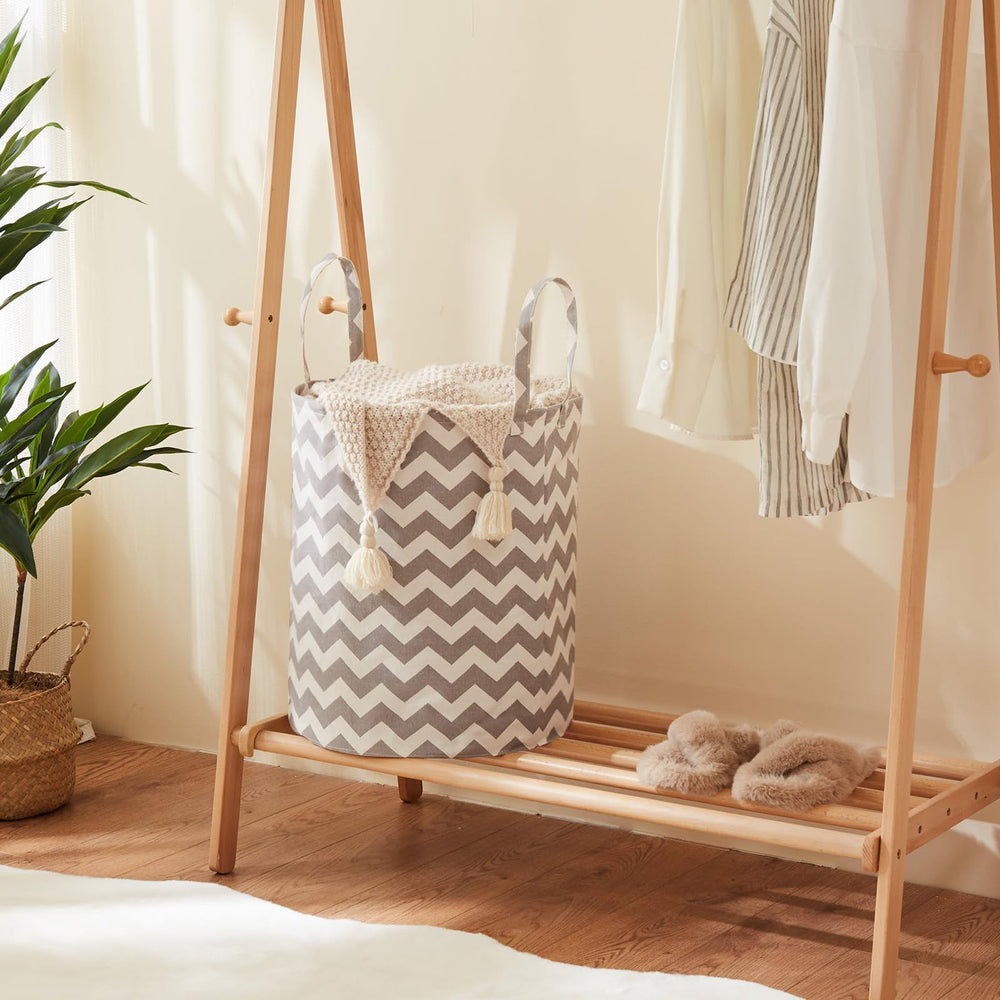 TECHMILLY nursery storage basket linen cotton with waterproof inner for durability.