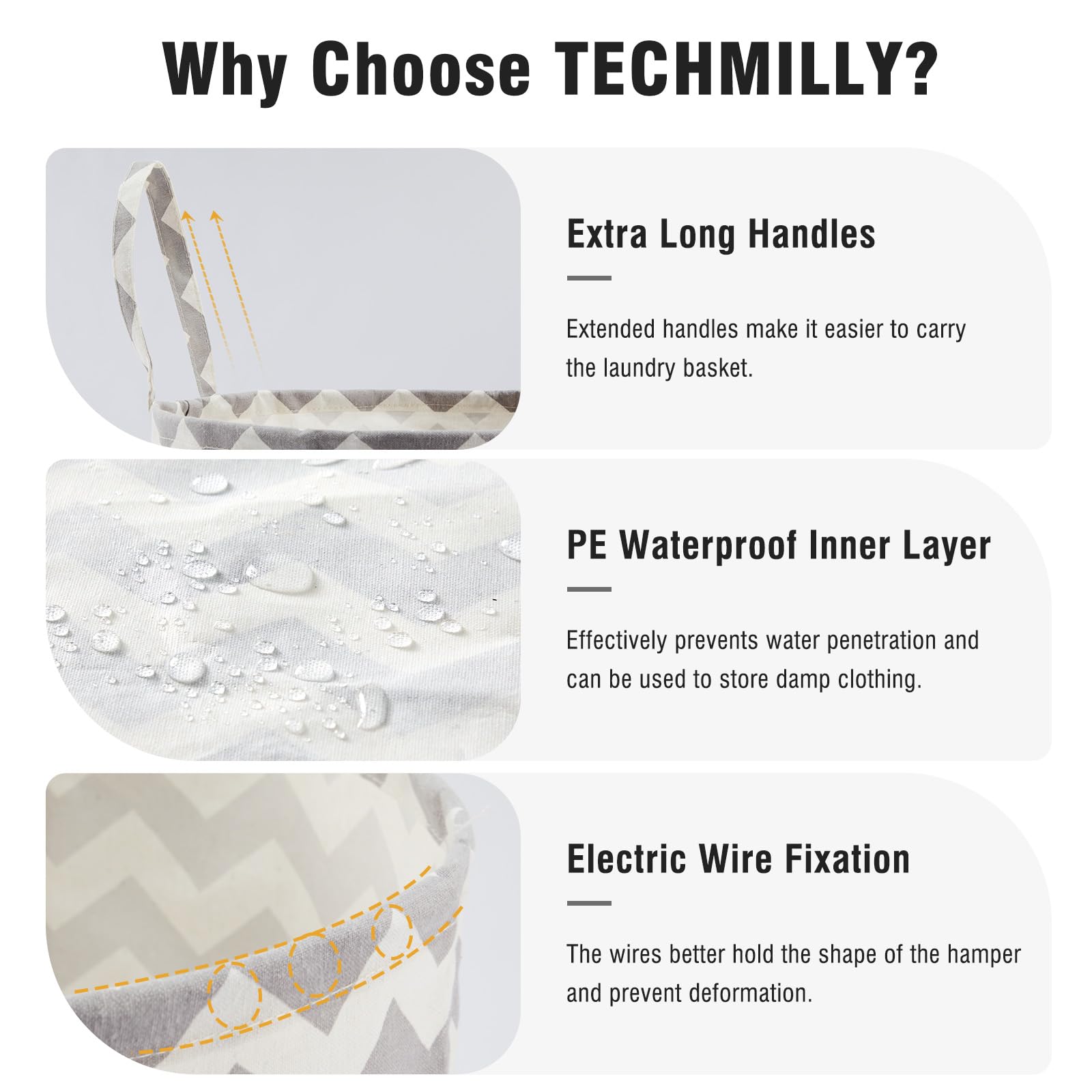 TECHMILLY 63L capacity ideal for toys and blankets in a busy nursery.