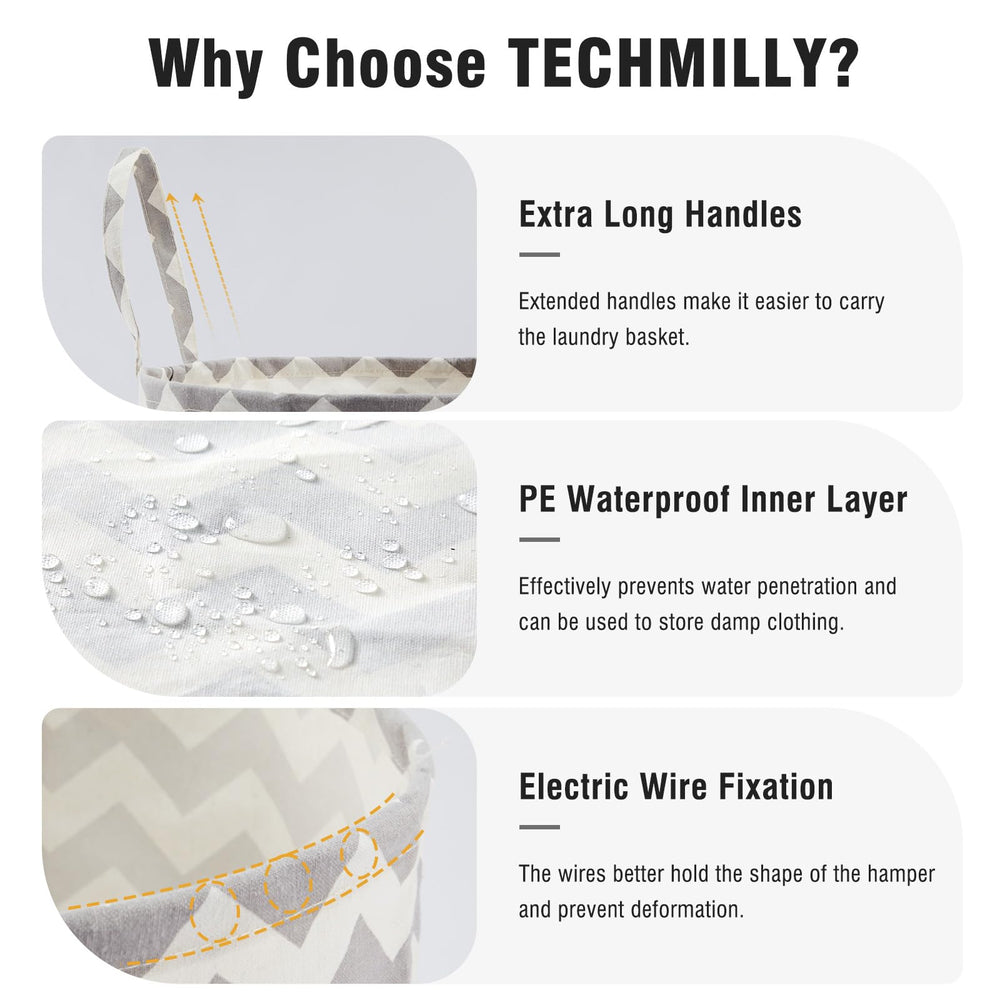 TECHMILLY 63L capacity ideal for toys and blankets in a busy nursery.