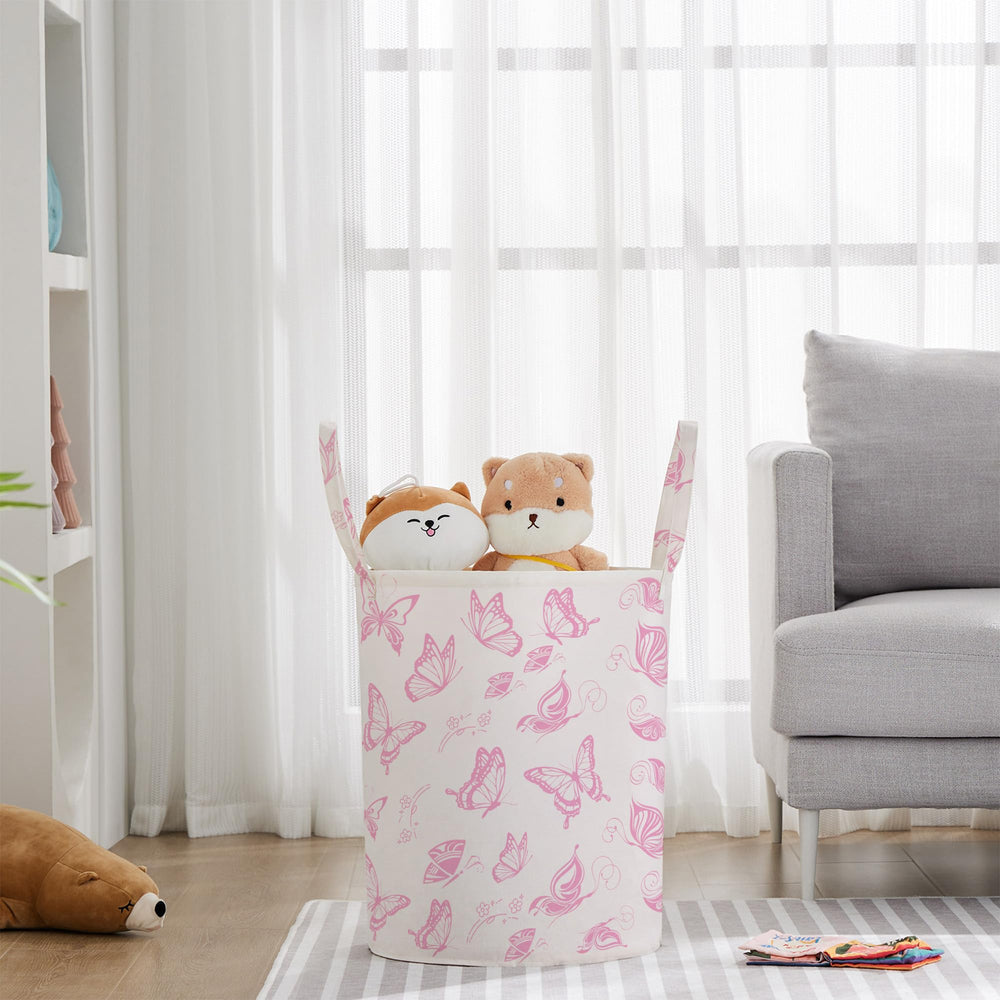 TECHMILLY pink decor basket adds cheerful style to a kids' room.