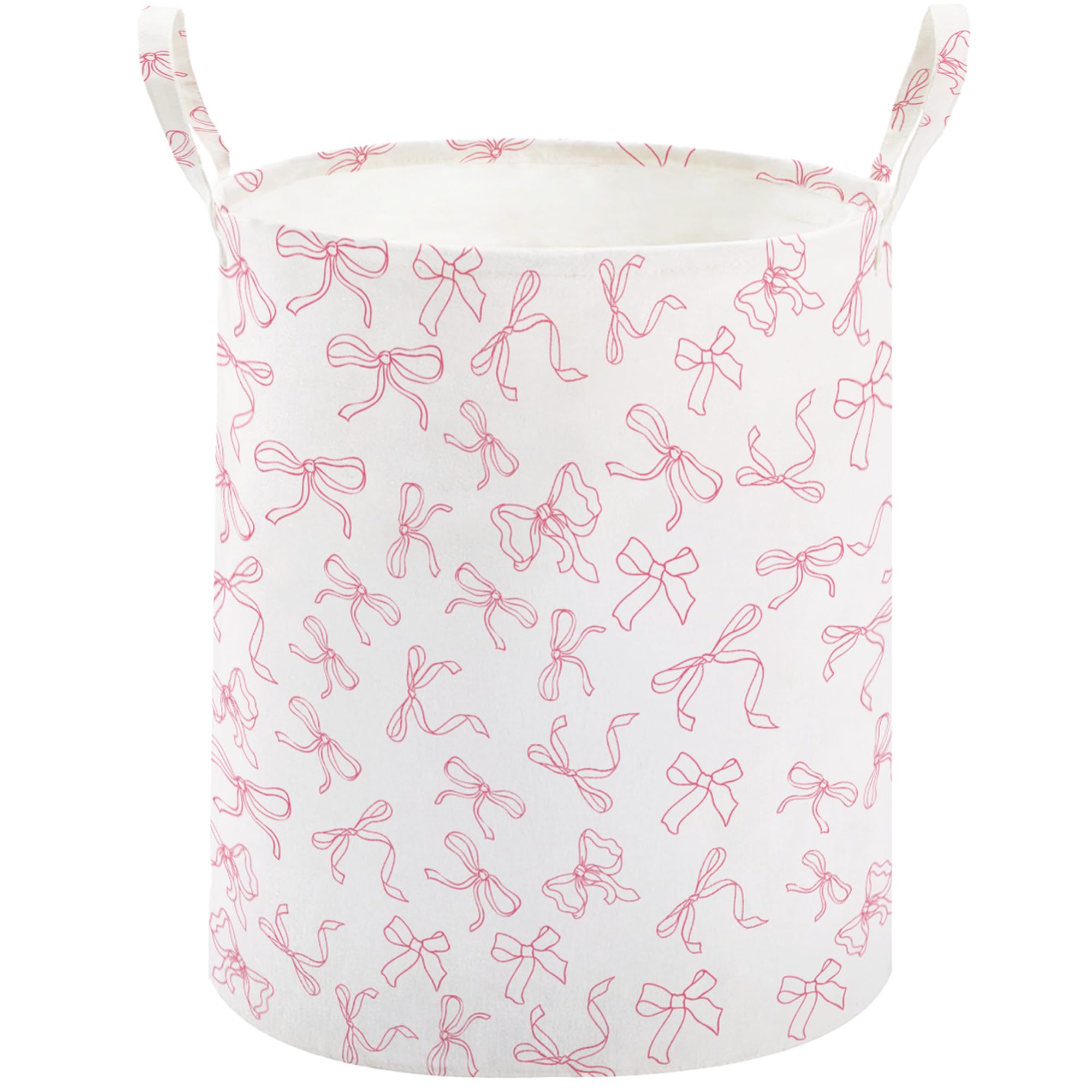 TECHMILLY large storage basket with bowknot design promotes tidy nursery organization