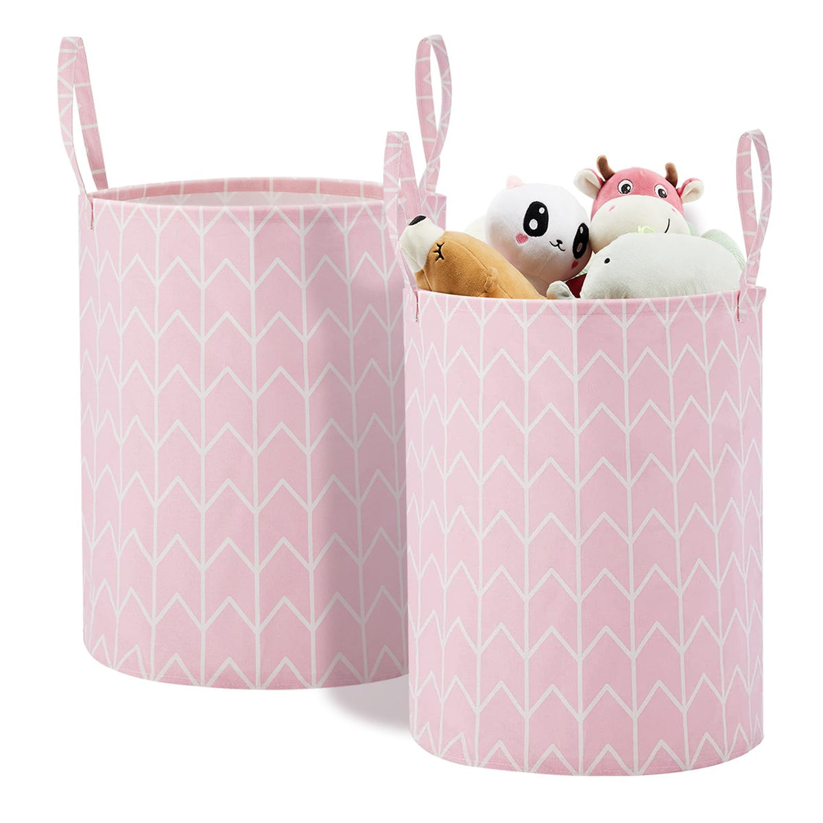 TECHMILLY large storage basket floral design keeps toys organized and adds playful decor.