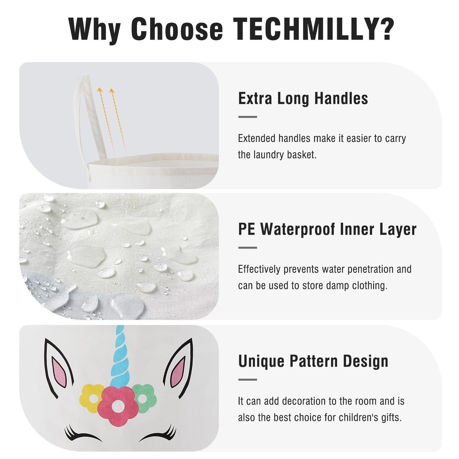 TECHMILLY basket folds flat for under-bed storage or closet stowaway.