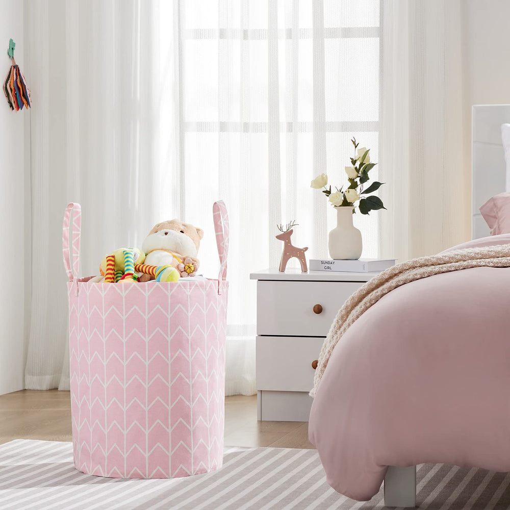 TECHMILLY large storage basket pink geometry inside waterproof lining protects contents