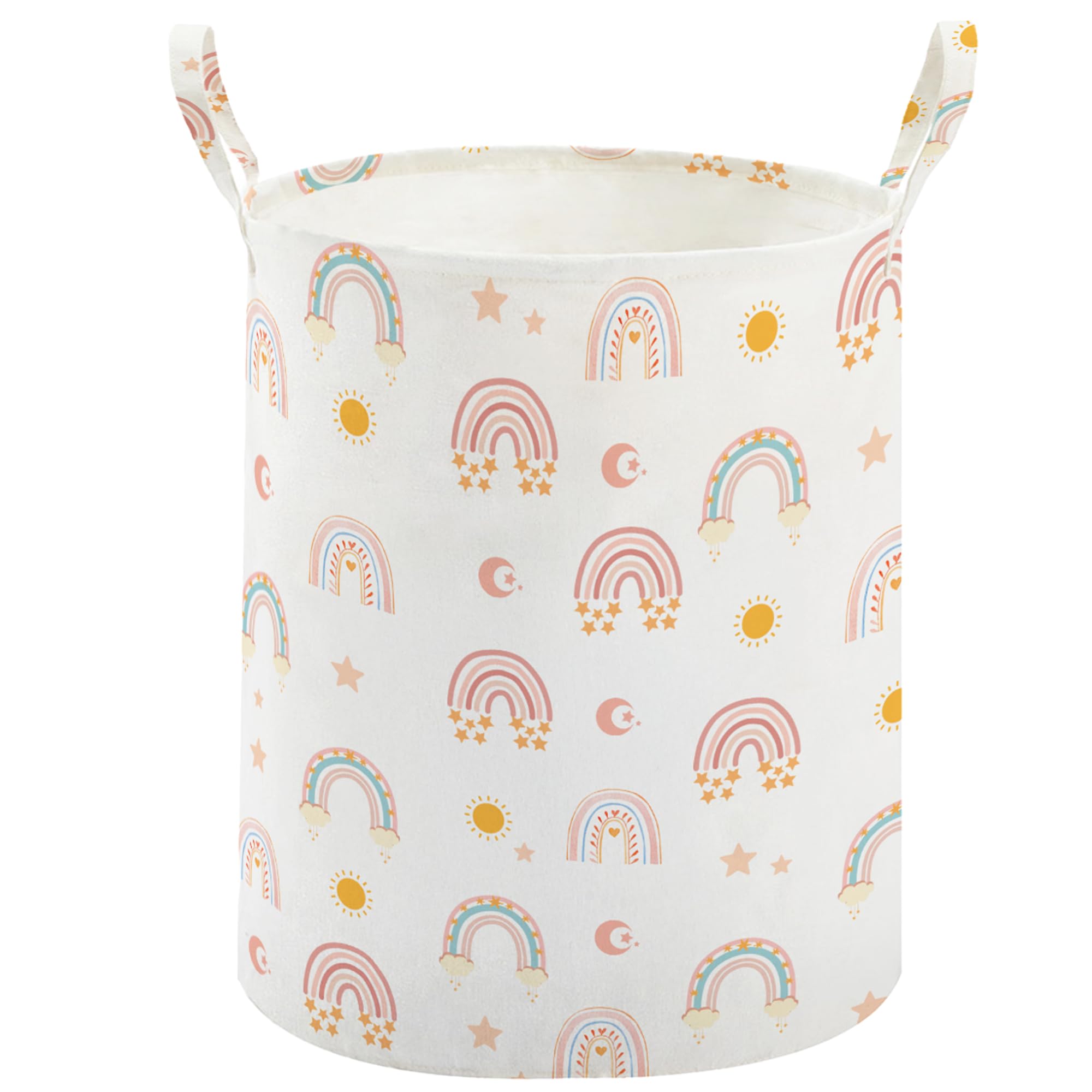 TECHMILLY large storage basket rainbow folded under-bed for space-saving organization.