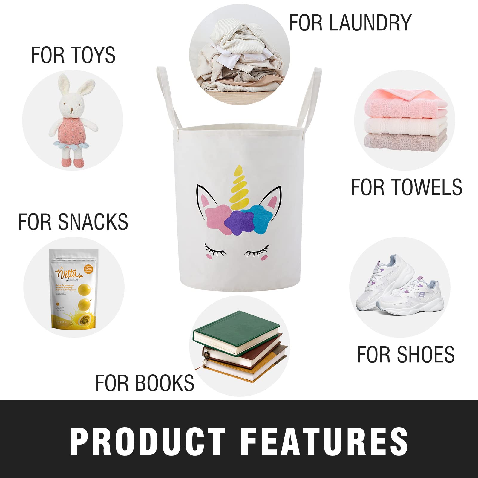 TECHMILLY large storage basket cotton-linen-fabric image showcases lightweight sturdy build.