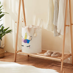 TECHMILLY large storage basket folded-storage image shows space-saving when not in use.