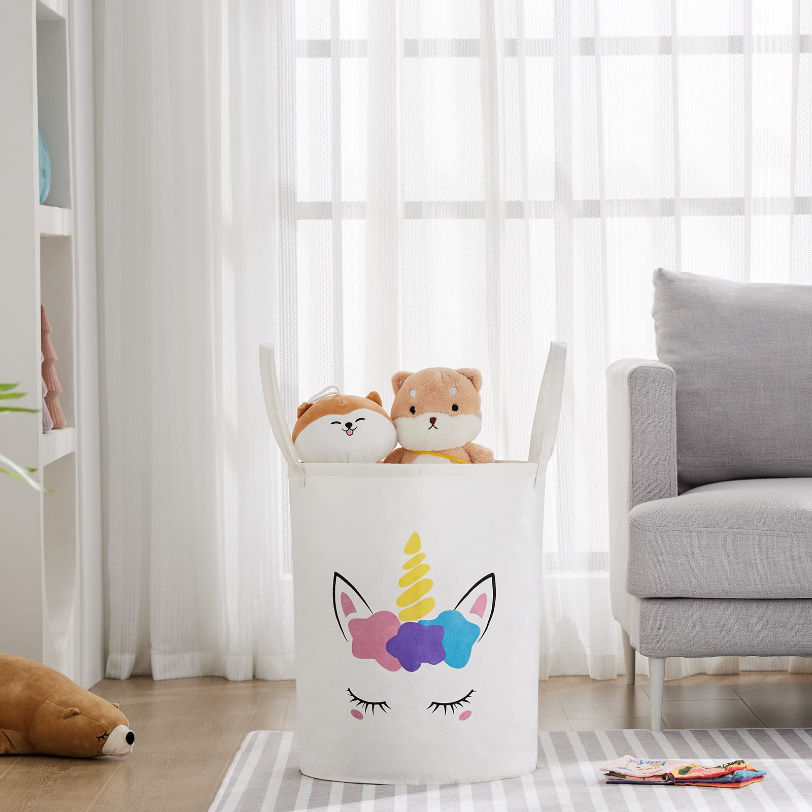 TECHMILLY large storage basket waterproof-inner image highlights durable easy-clean interior.