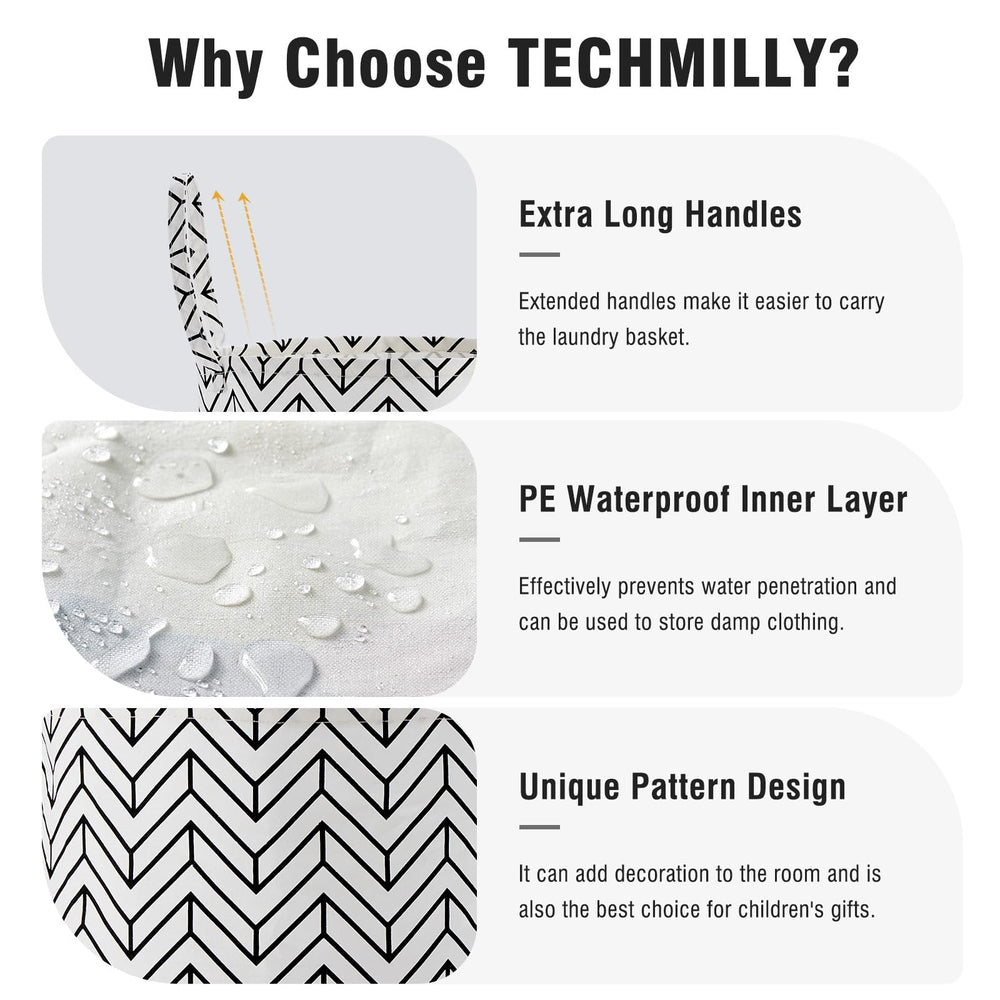 TECHMILLY linen-cotton fabric basket offers lightweight, stylish storage.