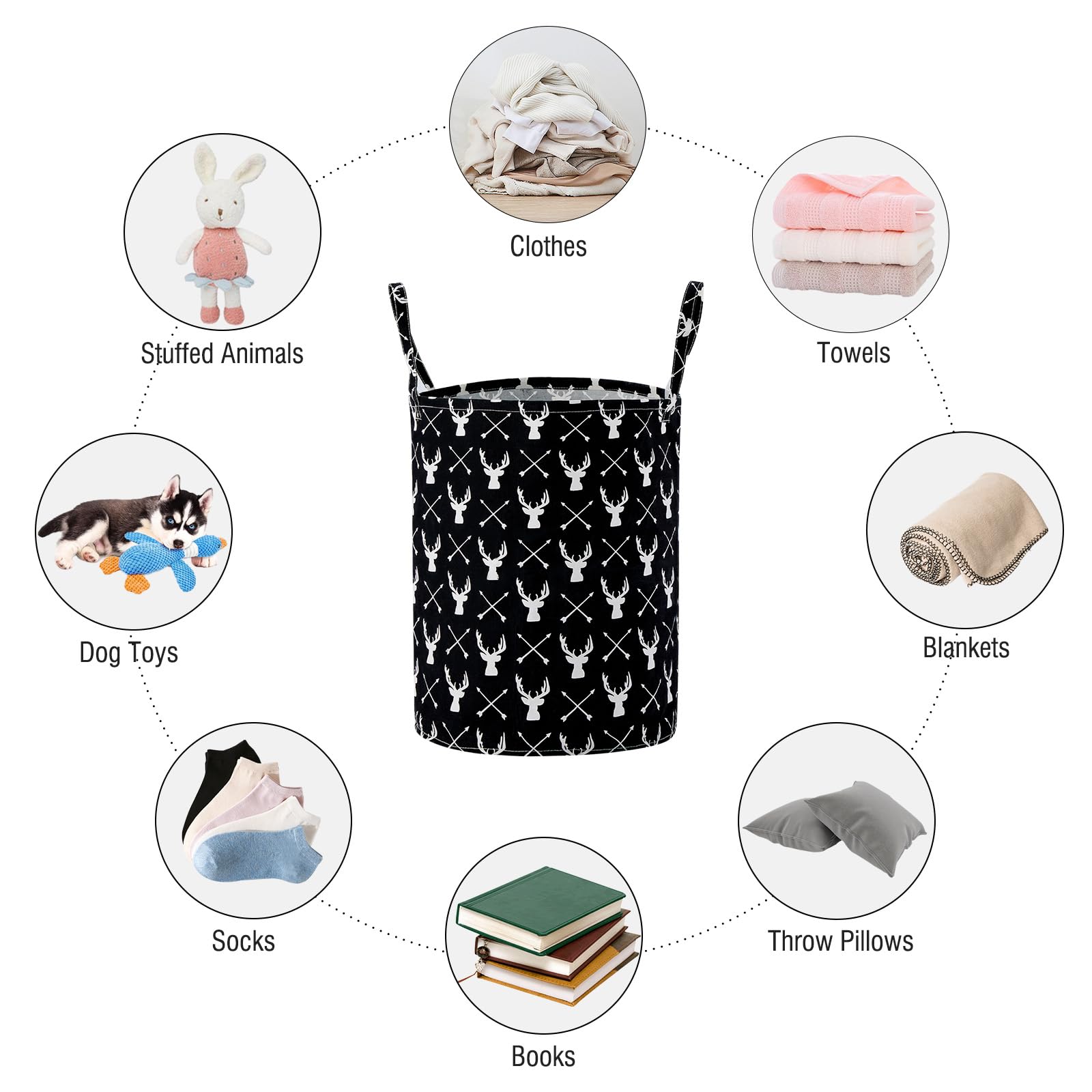 Techmilly linen-cotton fabric texture adds lightweight durability to the basket.