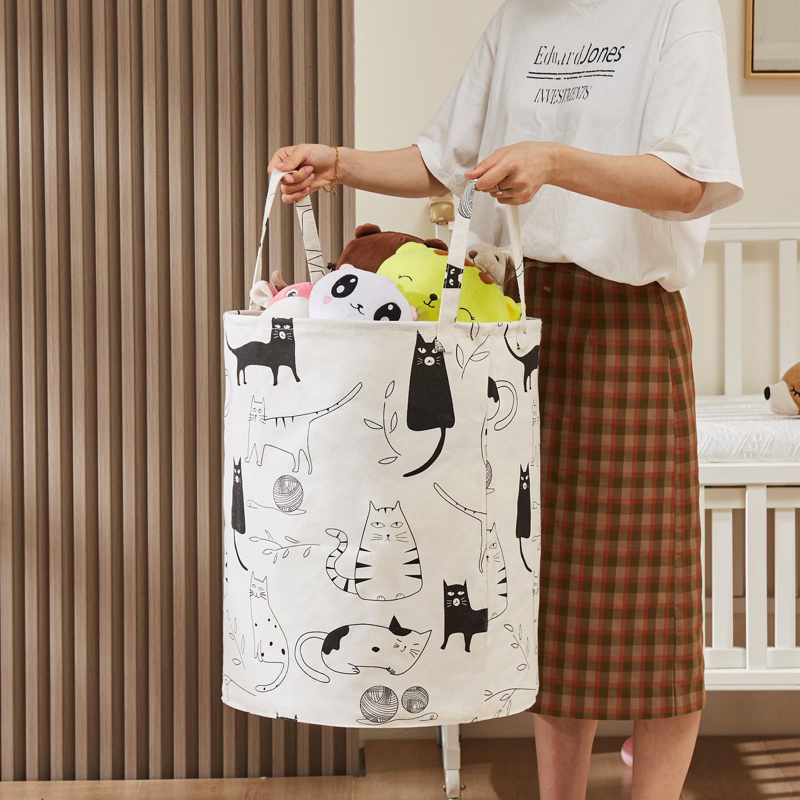 TECHMILLY nursery decor basket complements girls and boys bedroom styles.