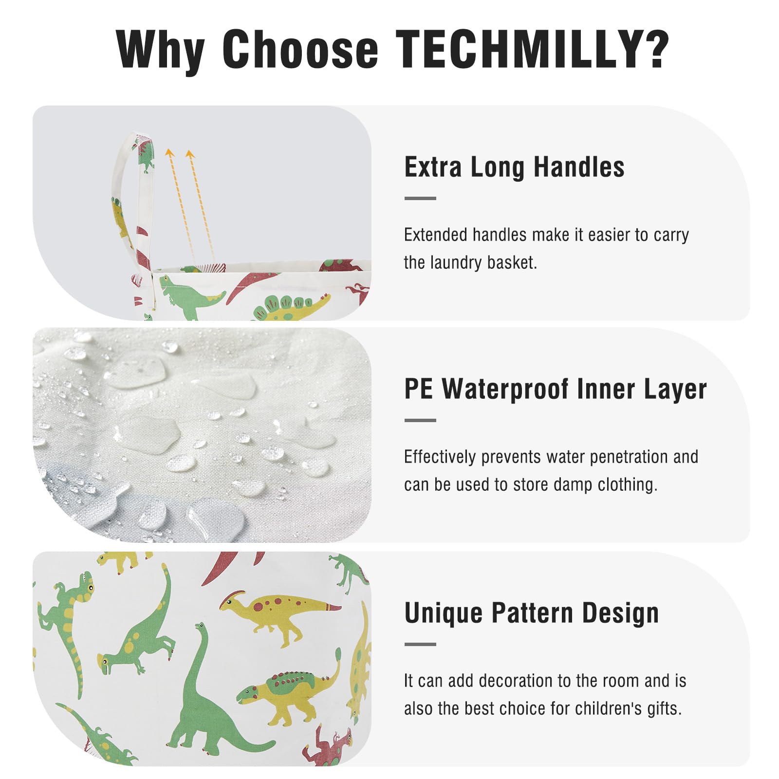Techmilly nursery bin for diapers, wipes, and clothes organization.