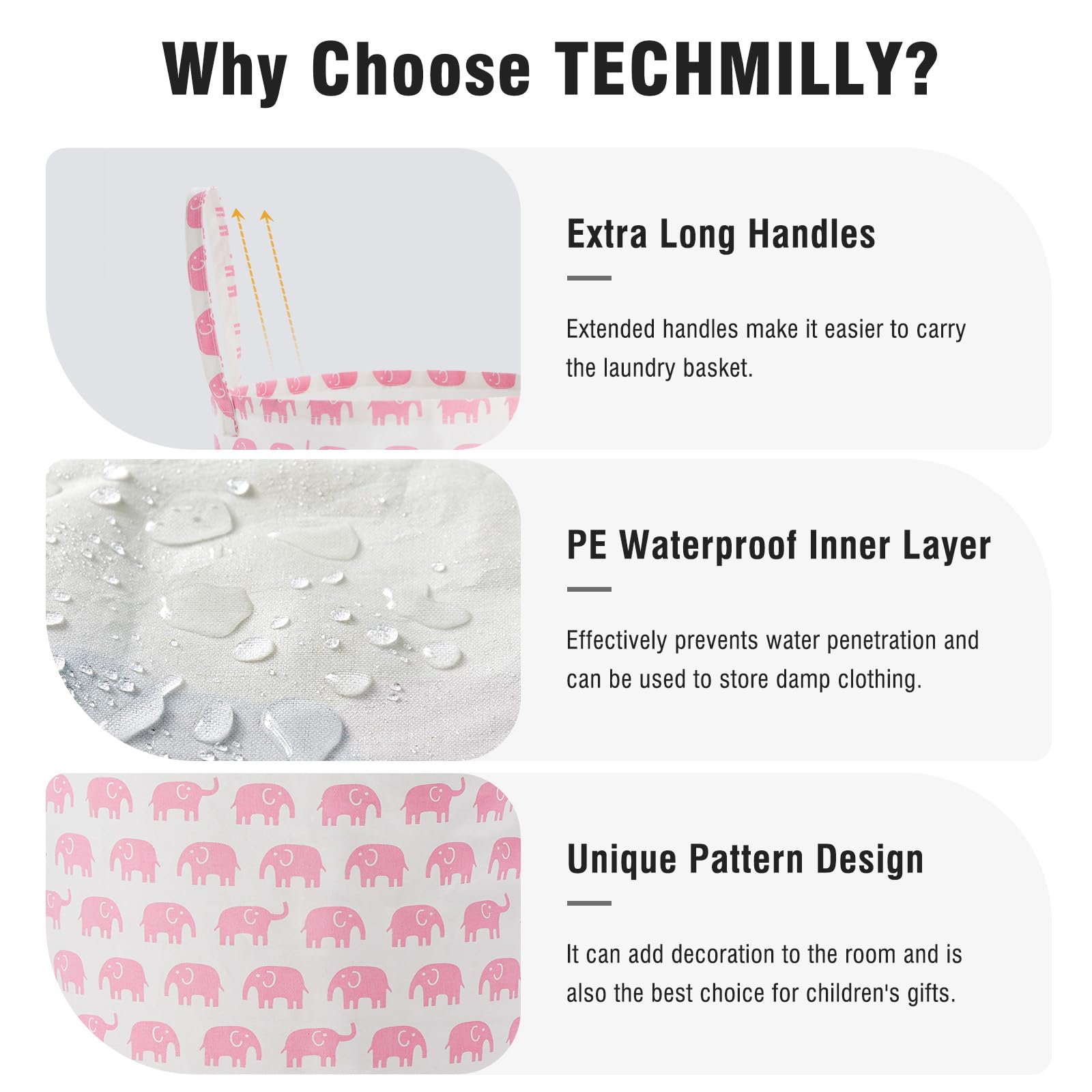 TECHMILLY waterproof inner liner helps protect contents