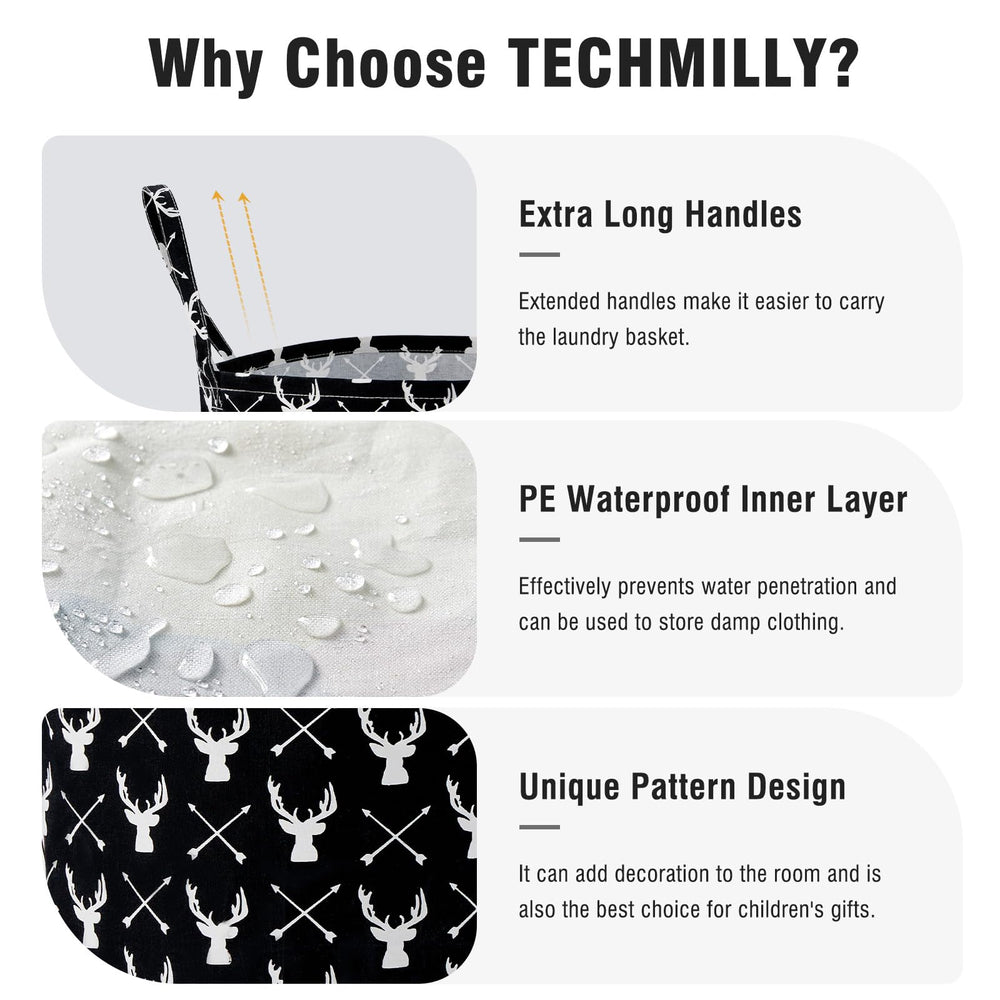 Techmilly waterproof inner liner protects contents from spills and moisture.