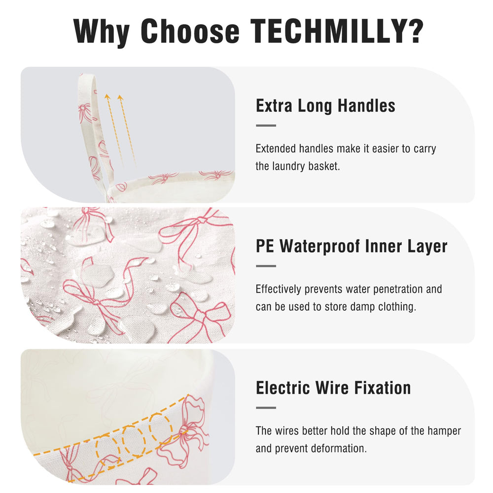 TECHMILLY waterproof inner lining enables easy wipe-down and quick cleanup