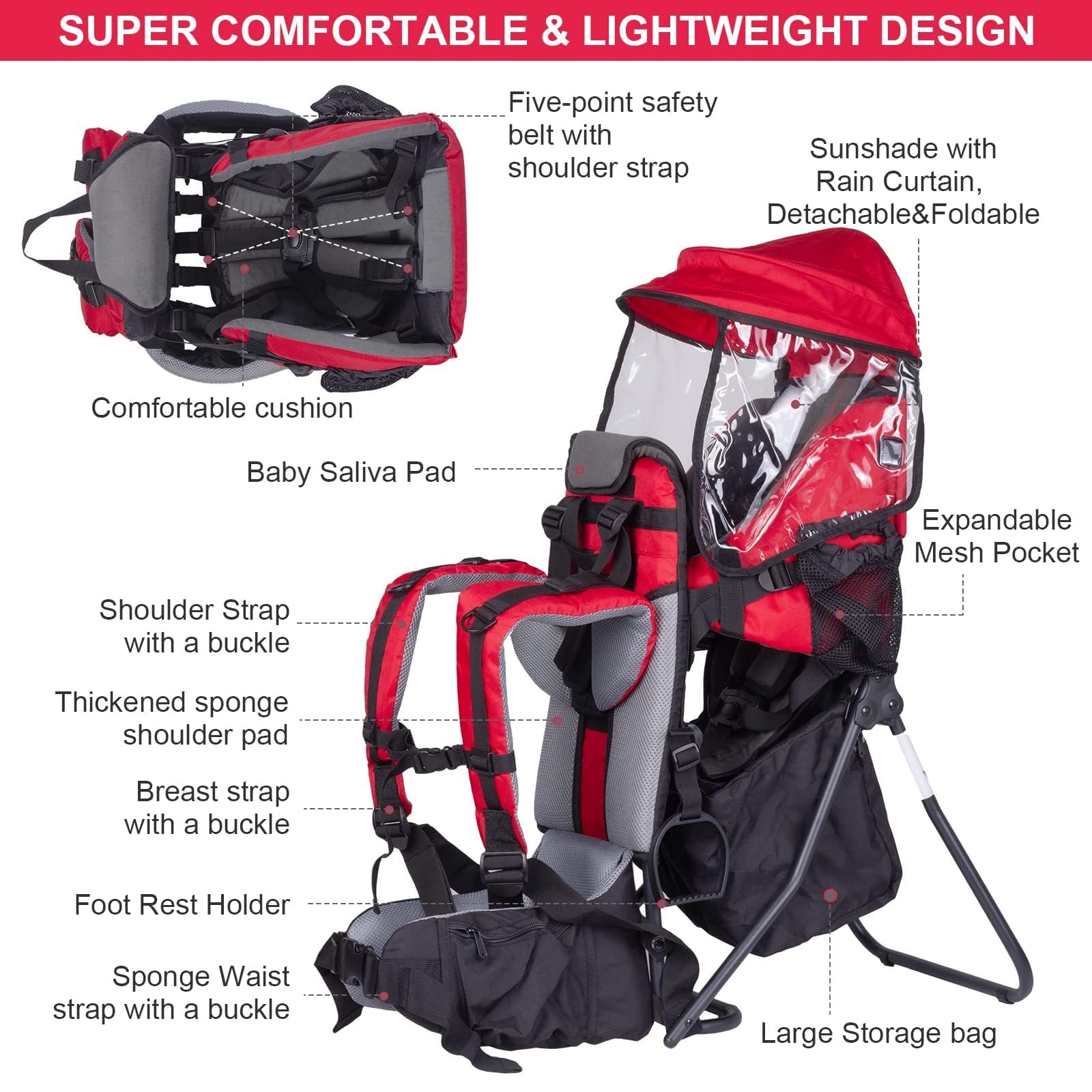 TeckCool_Store carrier side pocket usage showing convenient storage during a trek