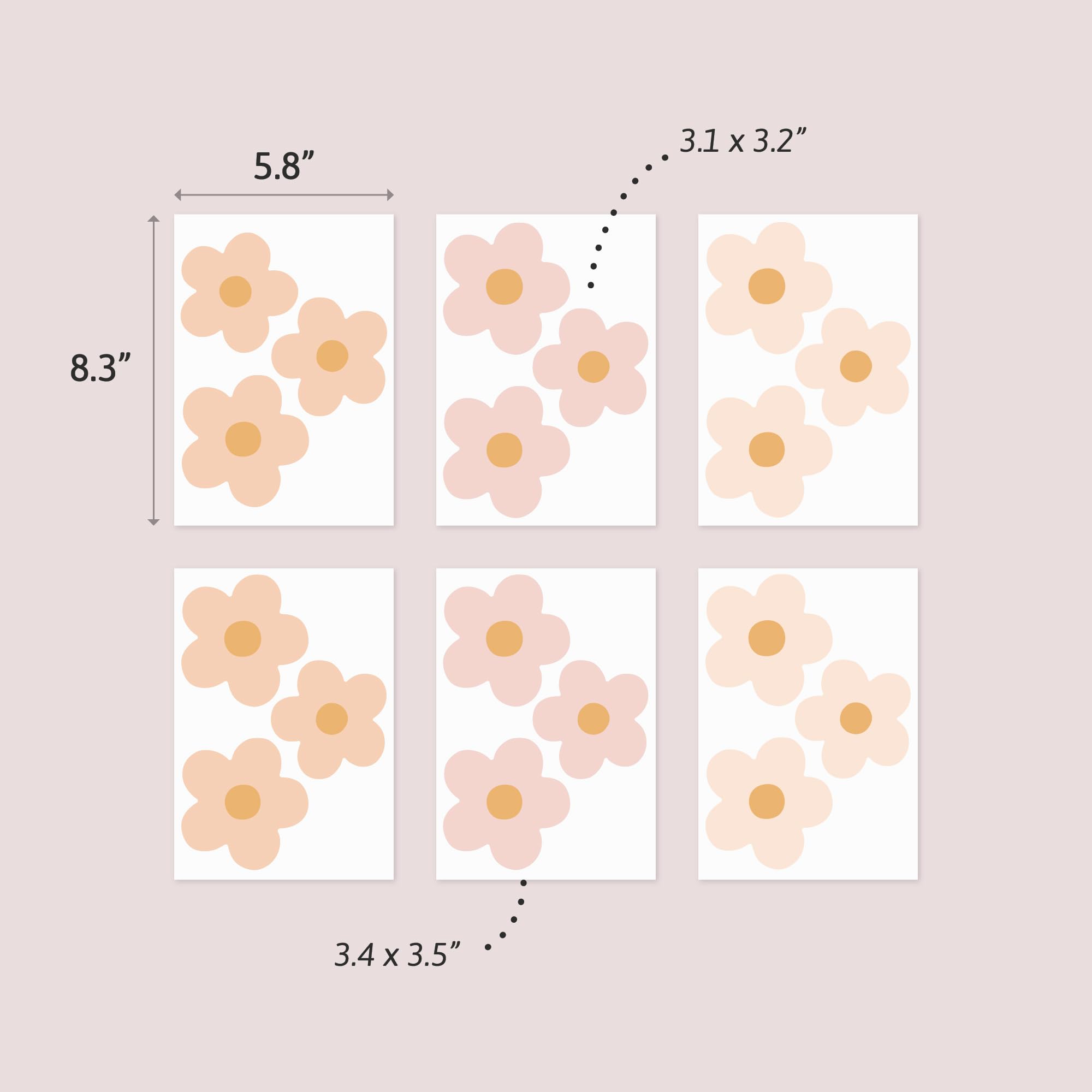 Teddylabels daisy blush pink dresser or mirror sticker for quick decor refresh.