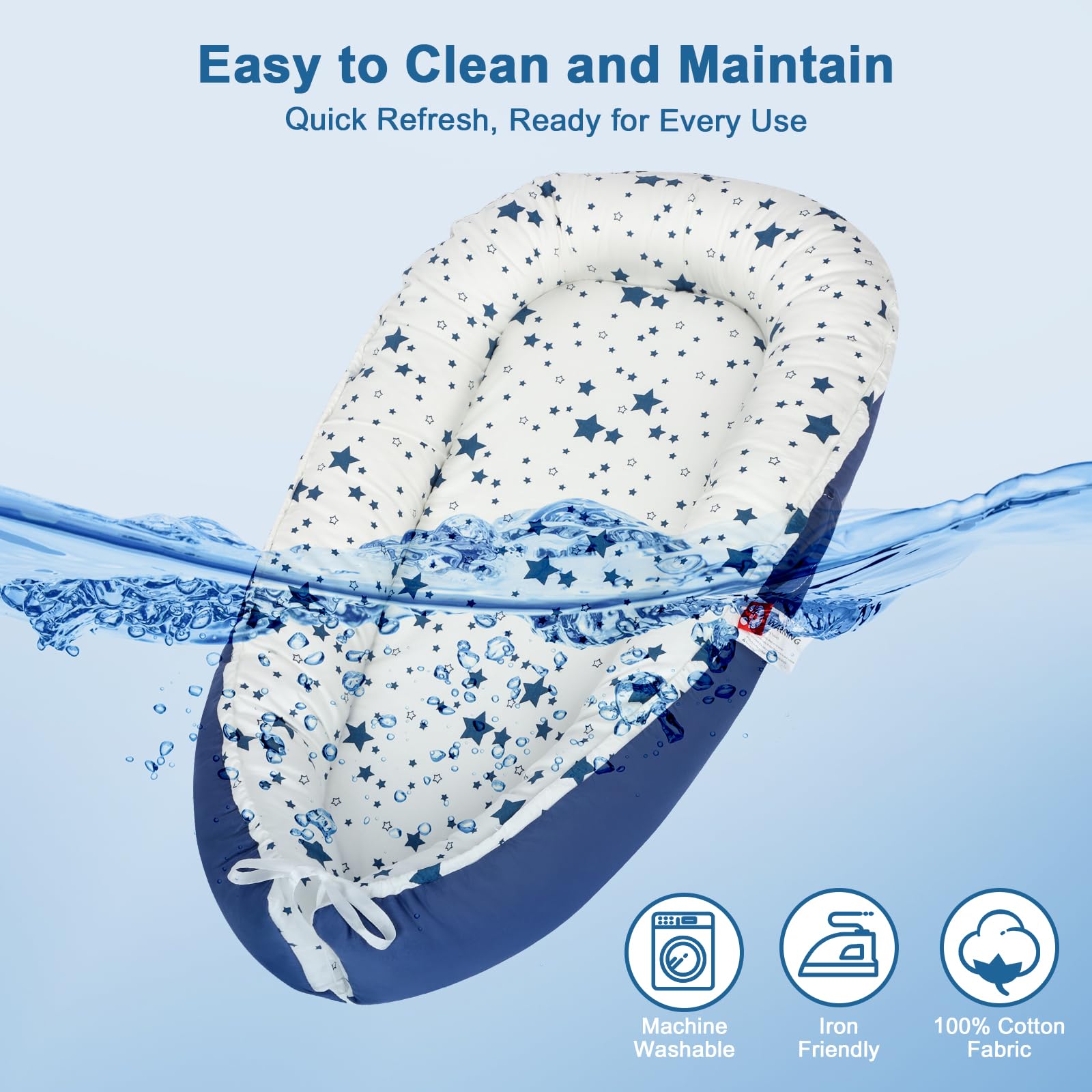 TEEAOE baby lounger waterproof base protects surfaces during care