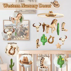 Teeloray baby mobile horseshoe star cacti: textured elements invite gentle visual exploration.